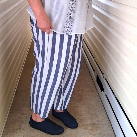 BANANA REPUBLIC Factory Rowan Wide Leg Stripe Pull On Pant Size 18 - Picture 12 of 16